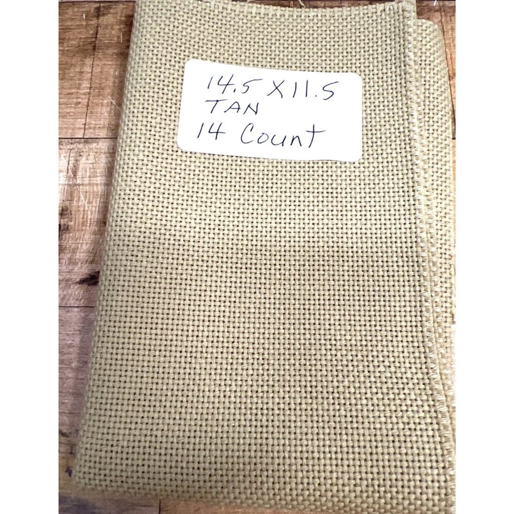 Tan Burlap Like Fabric Craft Material 14.5 X 11.5 Inches 14 Count